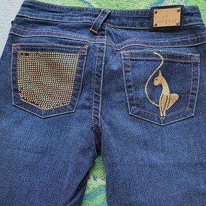 Baby phat jeans dark sequins size 5 women